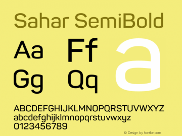 Sahar-SemiBold Version 1.000图片样张