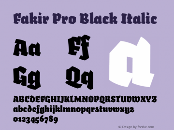 Fakir Pro Black Italic Version 2.500 (license nr. xxxx - Underware) | wf-rip DC20191205图片样张