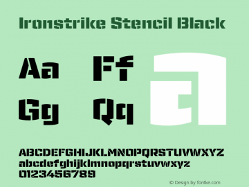 Ironstrike Stencil Black Version 1.001;PS 001.001;hotconv 1.0.70;makeotf.lib2.5.58329图片样张