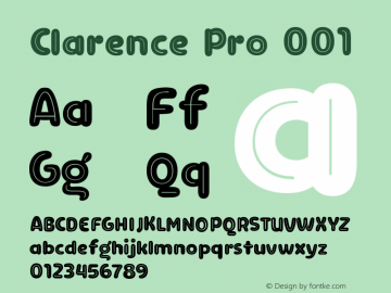 Clarence Pro 001 Version 1.000;hotconv 1.0.109;makeotfexe 2.5.65596图片样张