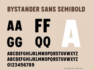 Bystander Sans SemiBold Version 1.000 | web-TT图片样张