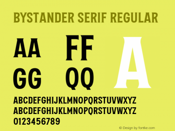 Bystander Serif Regular Version 1.000 | web-TT图片样张