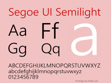 Segoe UI Semilight Version 5.54i图片样张