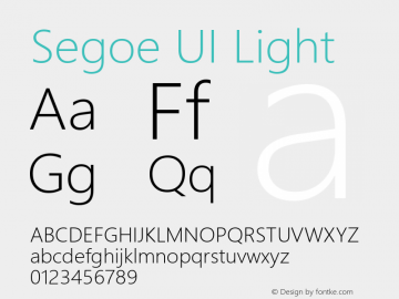 Segoe UI Light Version 5.31图片样张