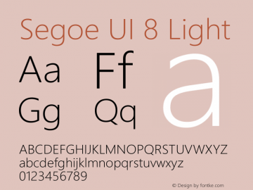 Segoe UI Light 8 Version 5.33图片样张