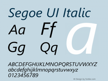 Segoe UI Italic Version 5.22图片样张