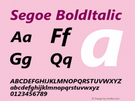 Segoe Bold Italic Version 001.000图片样张