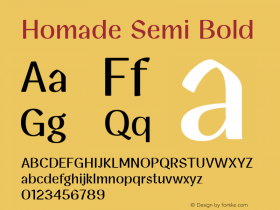 Homade Semi Bold Version 1.000图片样张