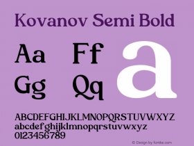 Kovanov Semi Bold Version 1.000图片样张