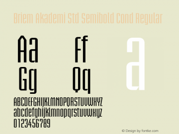Briem Akademi Std Semibold Cond Regular Version 1.040;PS 001.000;Core 1.0.35;makeotf.lib1.5.4492 Font Sample