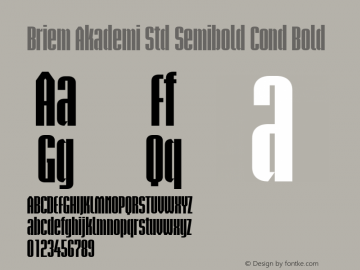 Briem Akademi Std Semibold Cond Bold Version 2.020;PS 002.000;hotconv 1.0.50;makeotf.lib2.0.16970 Font Sample