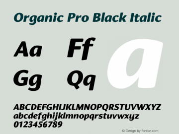 Organic Pro Black Italic Version 2.500;FEAKit 1.0图片样张