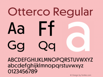 Otterco Regular Version 1.000;hotconv 1.0.109;makeotfexe 2.5.65596图片样张