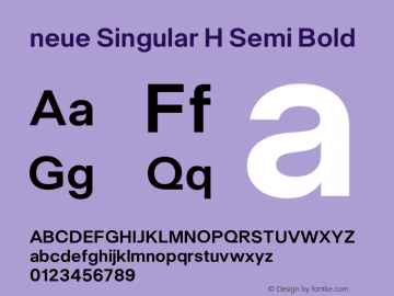 neue Singular H Semi Bold Version 1.000;hotconv 1.0.109;makeotfexe 2.5.65596图片样张