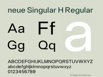 neue Singular H Regular Version 1.000;hotconv 1.0.109;makeotfexe 2.5.65596图片样张