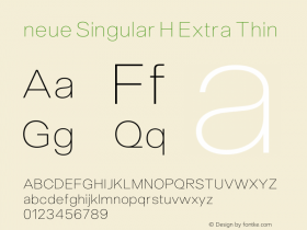 neue Singular H Extra Thin Version 1.000;hotconv 1.0.109;makeotfexe 2.5.65596图片样张