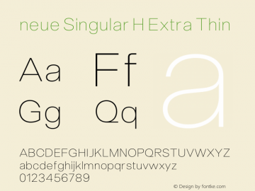 neue Singular H Extra Thin Version 1.000;hotconv 1.0.109;makeotfexe 2.5.65596图片样张