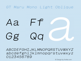 GT Maru Mono Light Oblique Version 2.000图片样张