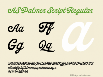 ASPalmer-ScriptRegular Version 1.000 | web-TT图片样张