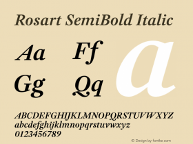 Rosart SemiBold Italic Version 1.001 | web-TT图片样张