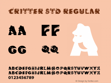 Critter Std Regular Version 2.025;PS 002.000;hotconv 1.0.50;makeotf.lib2.0.16970 Font Sample