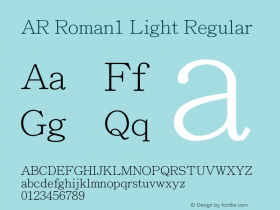 AR Roman1 Light Version 2.10图片样张
