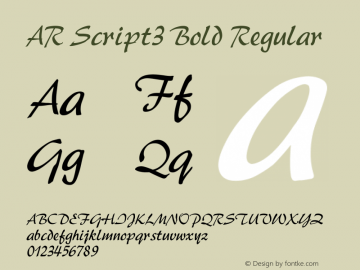 AR Script3 Bold Version 2.10图片样张