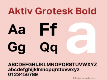 Aktiv Grotesk Bold Version 4.000图片样张