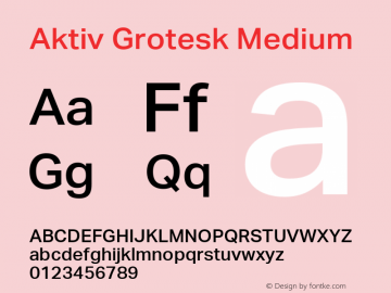 Aktiv Grotesk Medium Version 4.000图片样张