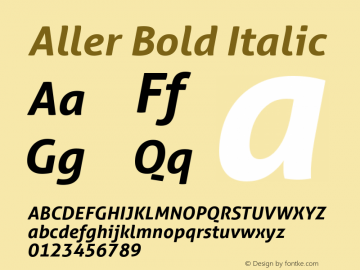 Aller Bold Italic Version 1.010图片样张