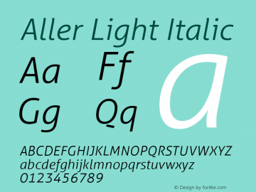 Aller Light Italic Version 1.010图片样张