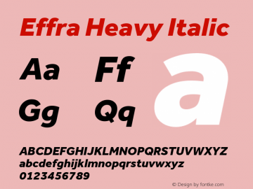 Effra Heavy Italic Version 2.010图片样张