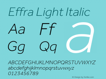 Effra Light Italic Version 2.010图片样张