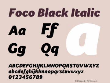 Foco Black Italic Version 1.101图片样张