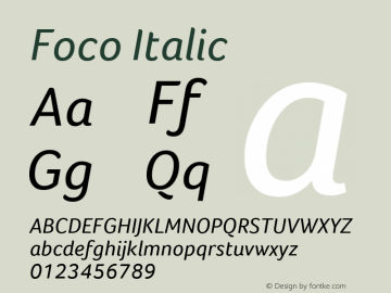 Foco Italic Version 1.101图片样张