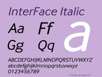 InterFace Italic Version 2.001图片样张