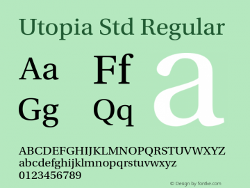 Utopia Std Regular OTF 1.008;PS 001.000;Core 1.0.35;makeotf.lib1.5.4492图片样张