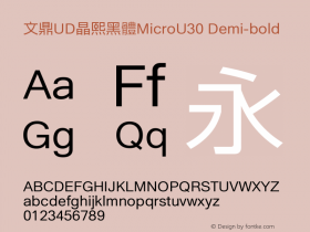 文鼎UD晶熙黑體MicroU30_D Version 1.00图片样张