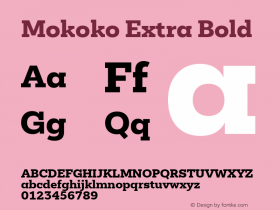 Mokoko Extra Bold Version 1.000图片样张