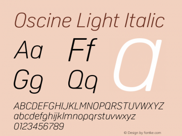 Oscine Light Italic Version 2.000图片样张