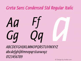 Greta Sans Cnd Std Reg Ita Version 1.1; 2018图片样张