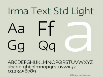 Irma Text Std Light Version 1.1; 2016图片样张