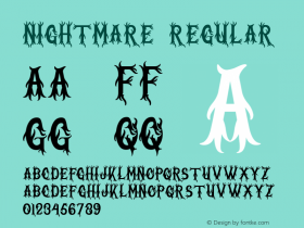 Nightmare Version 1.00;May 30, 2020;FontCreator 13.0.0.2630 64-bit图片样张