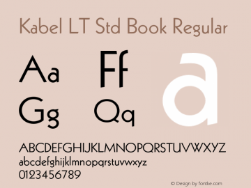 Kabel LT Std Book Regular OTF 1.029;PS 001.001;Core 1.0.33;makeotf.lib1.4.1585图片样张