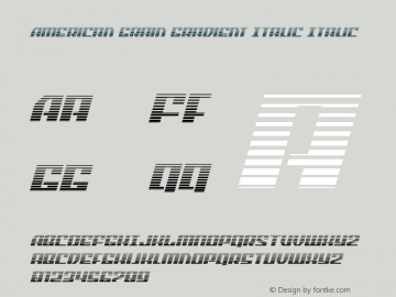 American Grain Gradient Italic Version 1.0; 2021图片样张