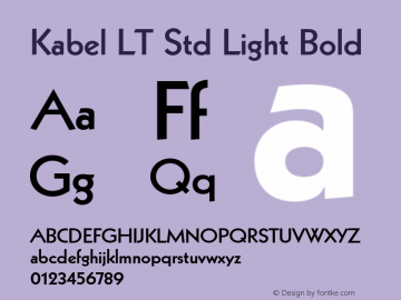 Kabel LT Std Light Bold OTF 1.029;PS 001.000;Core 1.0.33;makeotf.lib1.4.1585 Font Sample