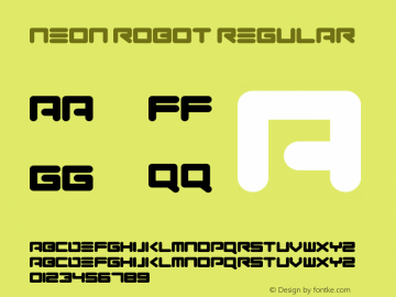 Neon Robot Version 1.00;July 14, 2021;FontCreator 12.0.0.2567 64-bit图片样张