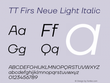 TT Firs Neue Light Italic Version 1.100图片样张