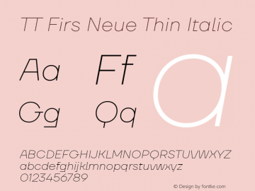 TT Firs Neue Thin Italic Version 1.100图片样张