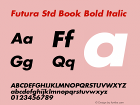 Futura Std Book Bold Italic OTF 1.029;PS 001.003;Core 1.0.33;makeotf.lib1.4.1585图片样张